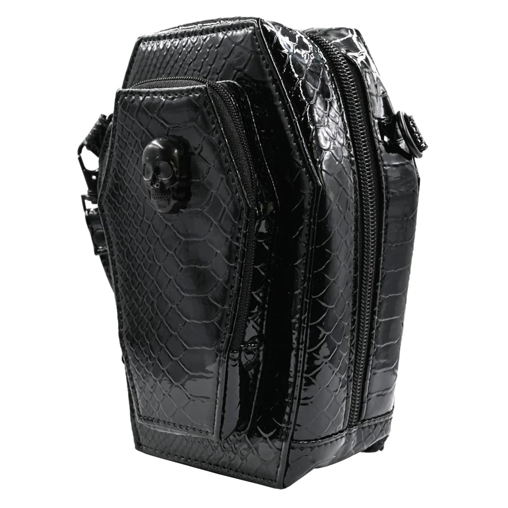 New deals Handmade Black White Crypt Coffin Crossbody Bag & Convertible Mini Backpack