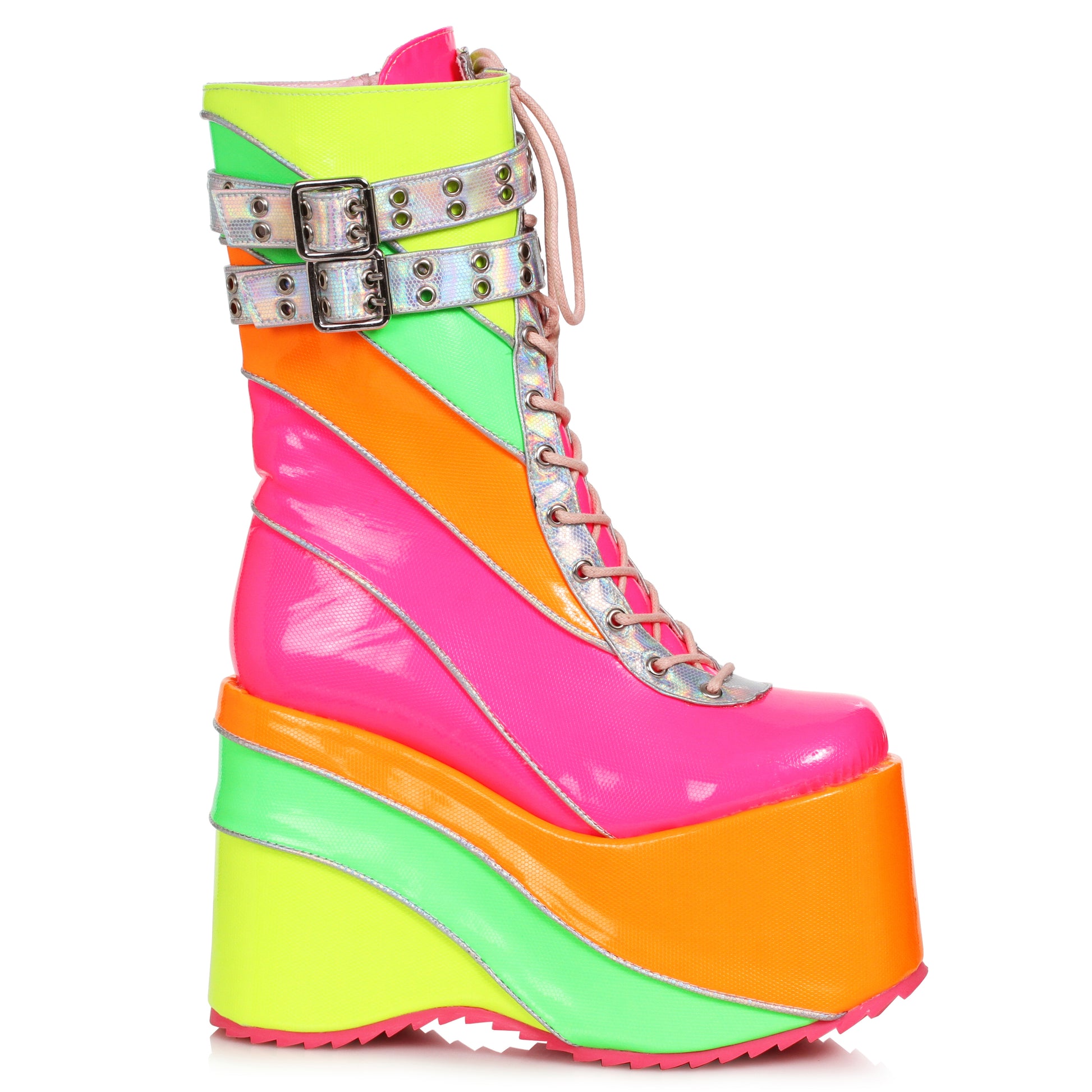 500-SHARLA Ellie Shoes 5" Chunky Heel Platform Boot FESTIVAL 5 INCH HEEL