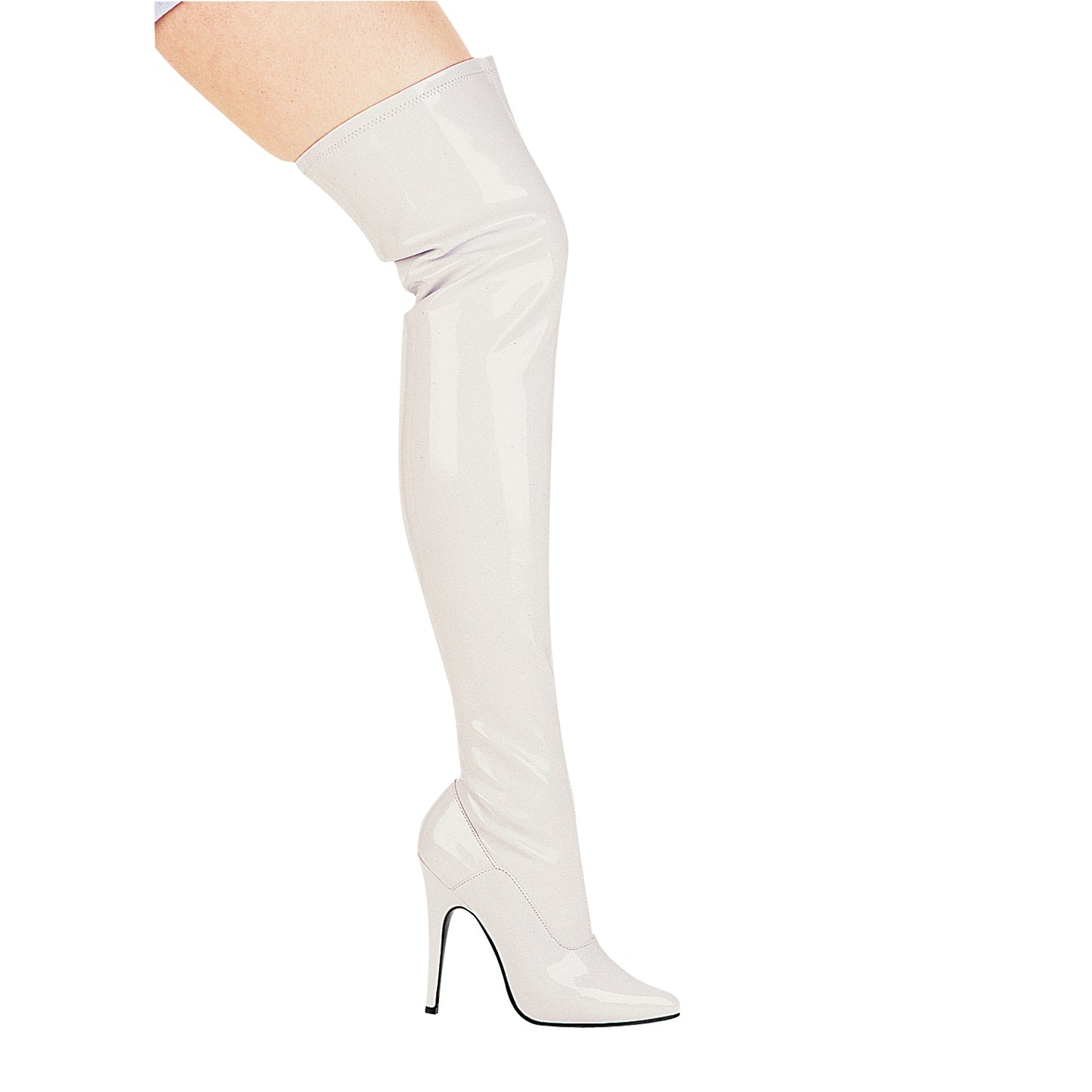 511-ALLY Ellie Shoes 5" Heel Thigh High Stretch Boot. EXTENDED S 5 INCH HEEL THIGH HIGH