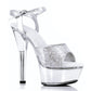 601-JULIET-G Ellie Shoes 6" Heel Glitter Sandal. 6 INCH HEEL