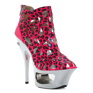 604-CANDICE 6" cut out platform neon bootie