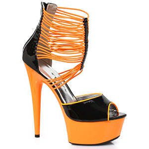 609-ADORE 6" Neon Stiletto With Elastic Bandd