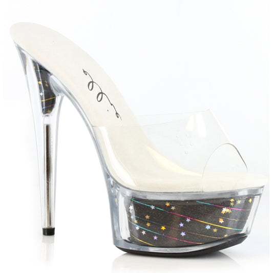 609-ESTRELLA Ellie Shoes 6" Glitter Stilletto With Star Struck Platform EXTENDED S 6 INCH HEEL SALES 6 IN