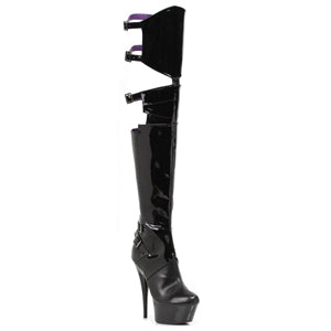 609-FELICIA 6" Pointed Stiletto Heel Thigh High Stretch Boots.