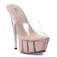 609-GLITTER Ellie Shoes 6" Pointed Stiletto Mule W/Glitter In Platform. EXTENDED S 6 INCH HEEL