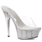 609-GLITTER Ellie Shoes 6" Pointed Stiletto Mule W/Glitter In Platform. EXTENDED S 6 INCH HEEL