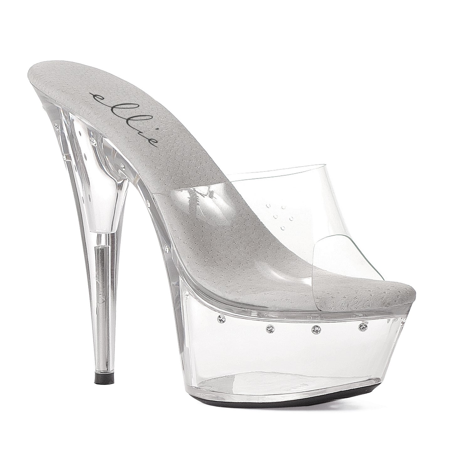 609-HARMONY Ellie Shoes 6" Heel W/ Rhinestones On Platform. COMPETITIO EXTENDED S 6 INCH HEEL