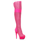 609-IVY 6" Peep Toe Thigh High Mesh  Boot