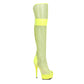 609-IVY 6" Peep Toe Thigh High Mesh  Boot