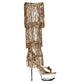 609-LADY 6" Stiletto Sandal with Knee High Metallic Fringe