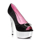 609-LAUREN Ellie Shoes 6" Satin Peep Toe Chrome Platform W/RhineStone Buckle COMPETITIO EXTENDED S 6 INCH HEEL PUMPS