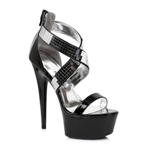 609-RONI 6" Metallic Stiletto Heel Platform Sandal