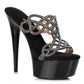 609-SABRINA Ellie Shoes 6" Rhinestone Mule Sandal 6 INCH HEEL