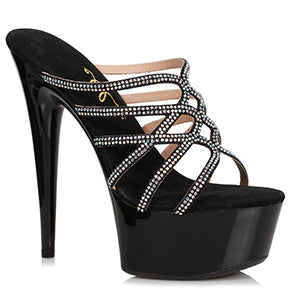 609-SELENA 6" Rhinestone Mule Sandal