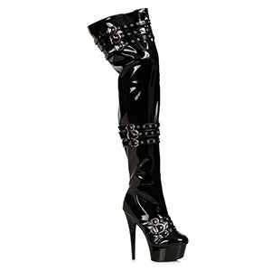 609-SHERIDAN 6" Stilitto Stretch Thigh High Boots.