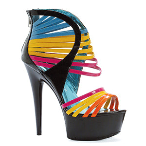 609-SUNKISS 6" Platform Multi Color Straps