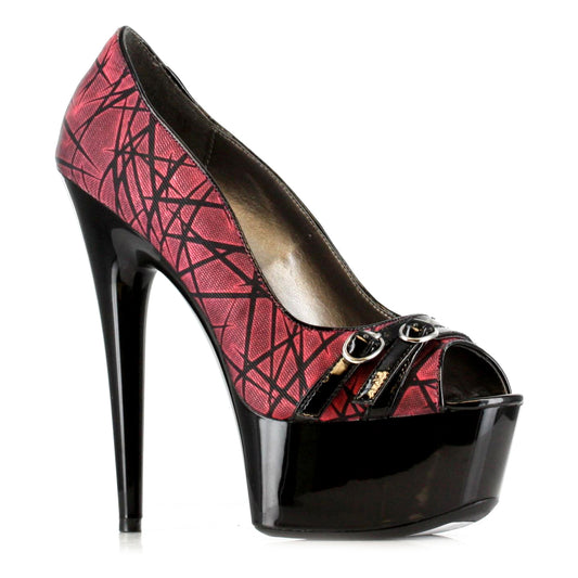 609-WILLOW Ellie Shoes 6" Peep Toe Stiletto With Buckle Details And Branch Pattern 6 INCH HEEL PUMPS SALES 6 IN