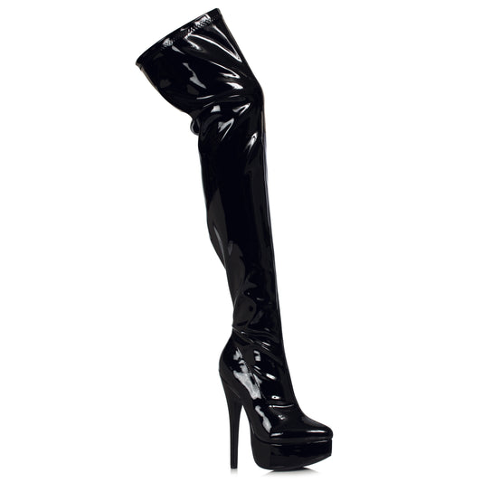 652-MISTRESS Ellie Shoes 6.5" Heel Thigh High Stretch Boots. FESTIVAL 6 INCH HEEL THIGH HIGH