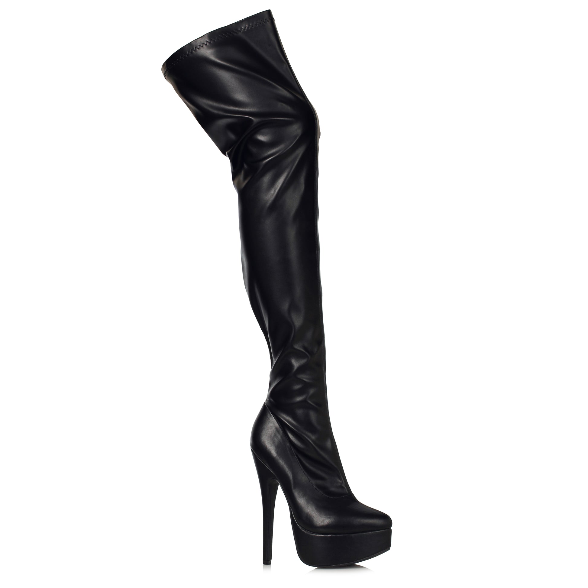 652-MISTRESS Ellie Shoes 6.5" Heel Thigh High Stretch Boots. FESTIVAL 6 INCH HEEL THIGH HIGH