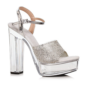 675-LARISSA 6"Chunky Rhinestone Sandal