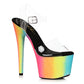 709-CANDY 7" Stiletto With Rainbow Glitter Platform