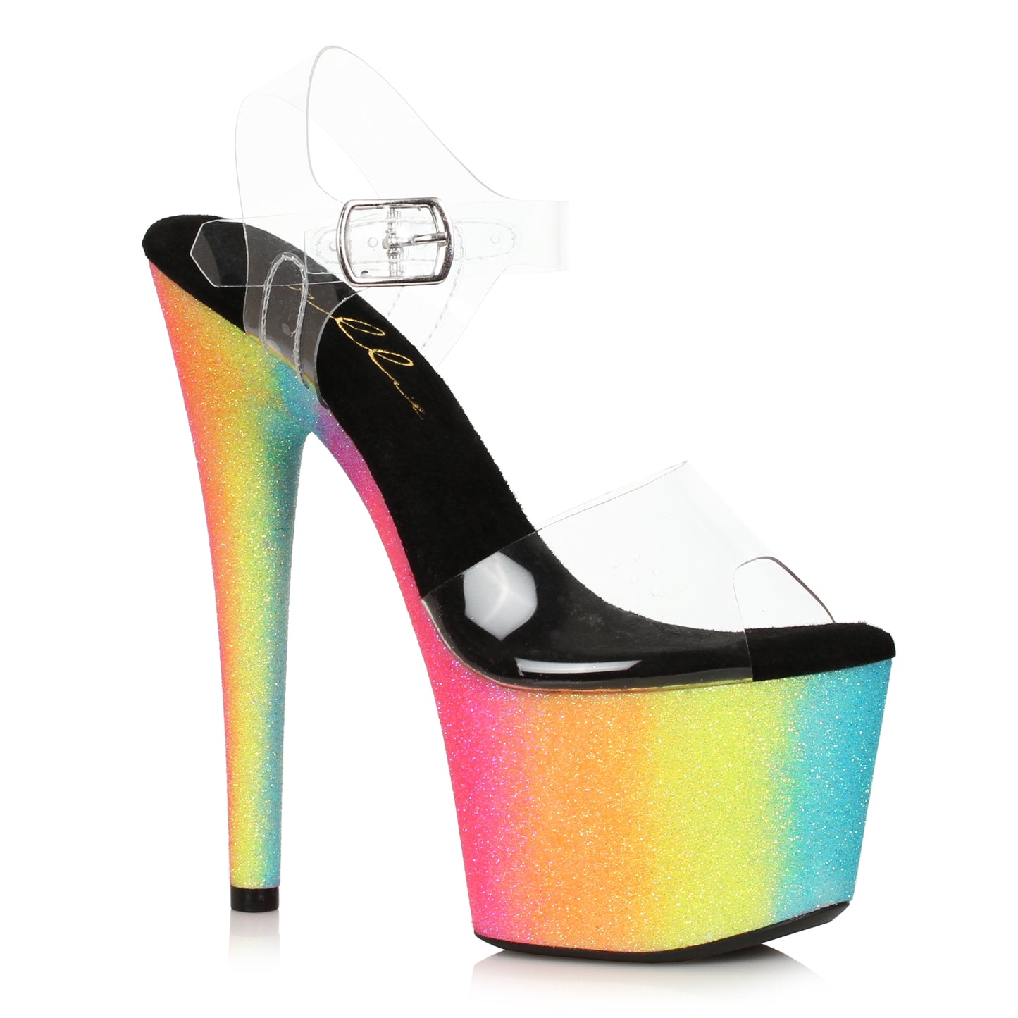 709-CANDY Ellie Shoes 7" Stiletto With Rainbow Glitter Platform 7 INCH HEEL