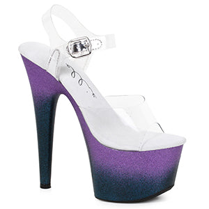 709-SHOW 7" Pointed Stiletto Sandal With Ombre Platform