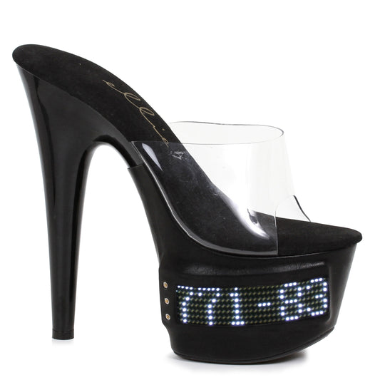 709-VANITY-LED Ellie Shoes 7" Pointed Stiletto Mule LED 7 INCH HEEL