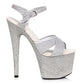 709-VICKY 7" Heel Pointed Stiletto Glitter Platform and Upper Sandal