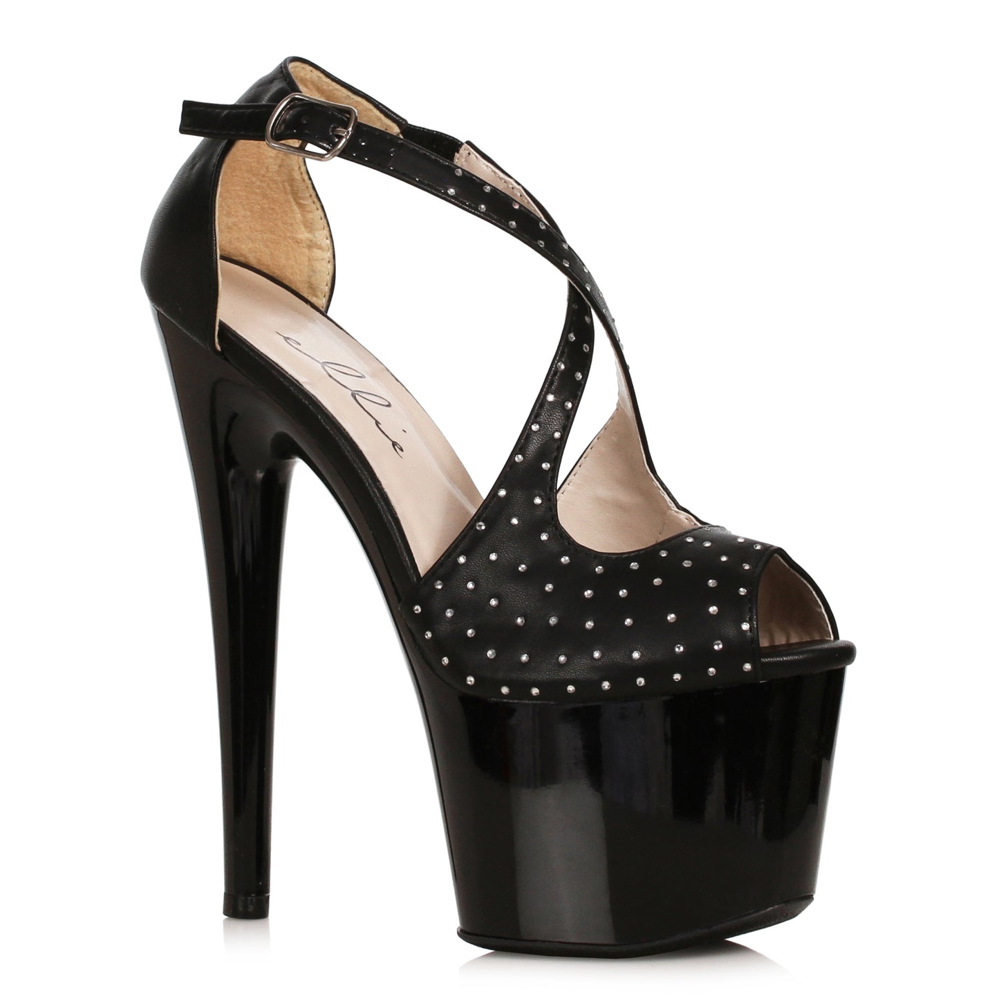 709-WICKED Ellie Shoes 7" Stiletto with Studs 7 INCH HEEL
