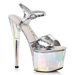 709-ZABRINA 7" Pointed Stiletto Sandal with Rainbow Tinted Platform