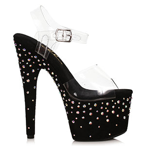 709-ZEAL 7" Stiletto with Rhinestone on Microfiber