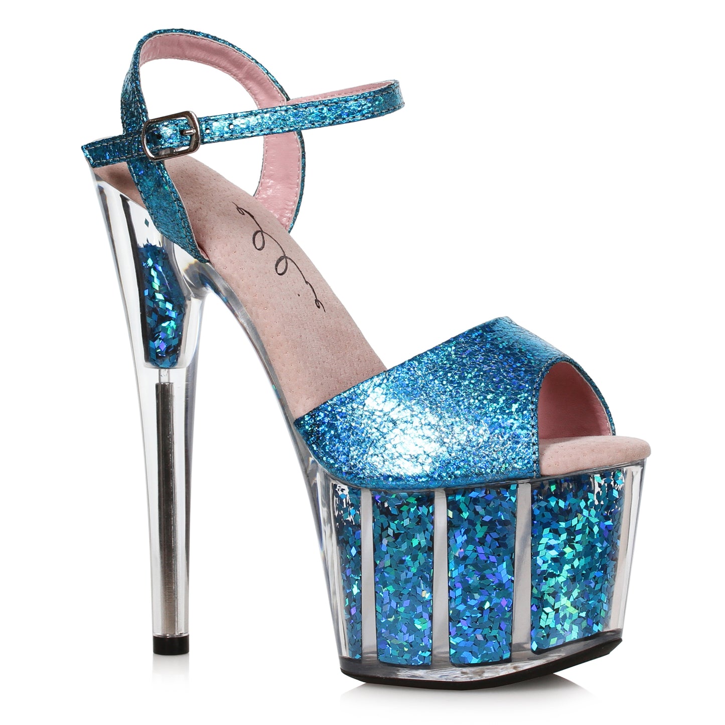 709-ZENYA Ellie Shoes 7" Glitter Flakes In Platform 7 INCH HEEL