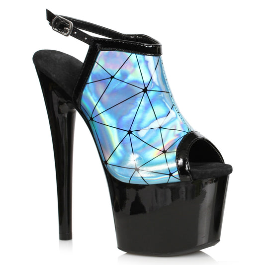 709-ZION Ellie Shoes 7" HOLOGRAPHIC SANDAL 7 INCH HEEL