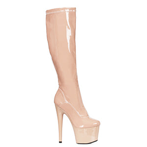 709-ZEMMA 7" Stiletto Stretch Knee High Boot W/Zipper.