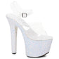 711-SERENITY Ellie Shoes 7" Pointed Stiletto Mule Sandal With Glitter Platform EXTENDED S 7 INCH HEEL