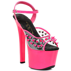 711-SOLAR 7" Heel Neon Platform Blacklight Reactive Spikes