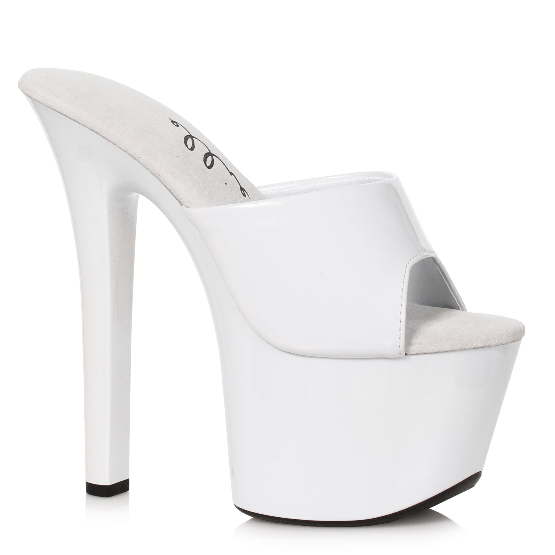 711-VANITY Ellie Shoes 7" Heel Mule. EXTENDED S 7 INCH HEEL