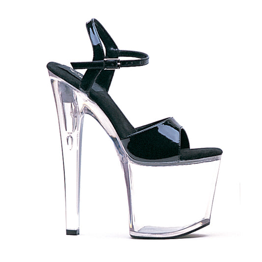 821-JULIET-C Ellie Shoes 8" Heel Clear Bottom Sandal. 7 INCH HEEL