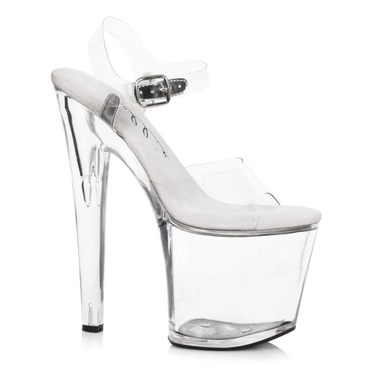 821-BROOK Ellie Shoes 8" Heel Sandal. EXTENDED S 7 INCH HEEL