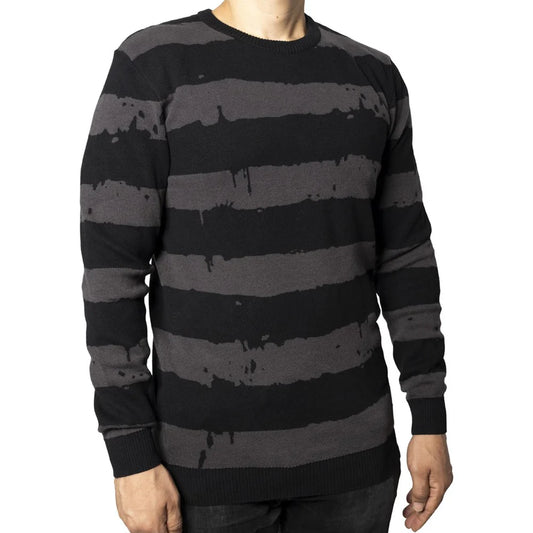 Destroyer Stripe Grey Sweater Halloween Horror Hip Crypt Kreepsville 