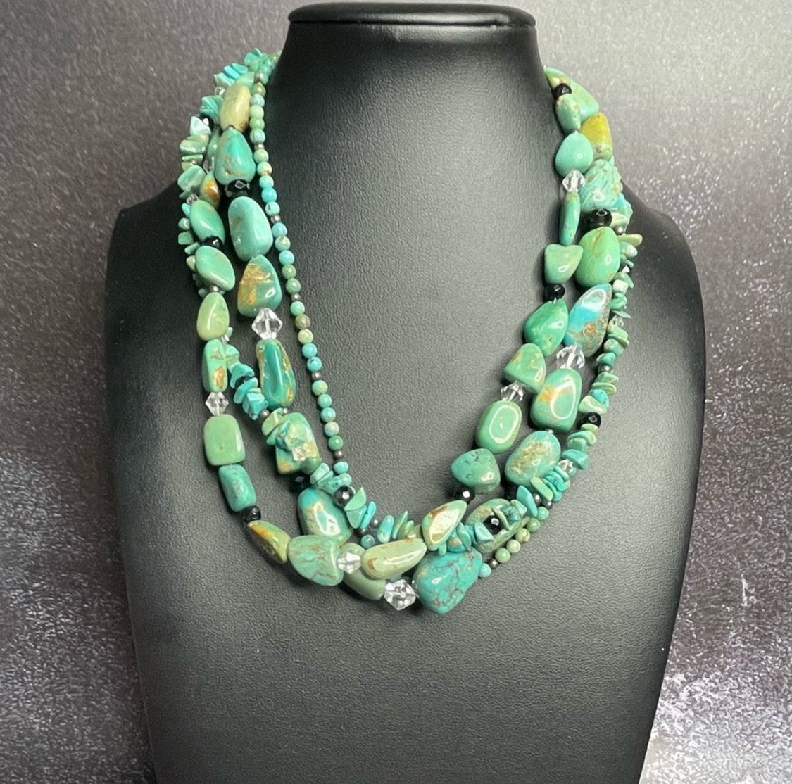 Vintage Silpada Asian Turquoise Multistrand Necklace