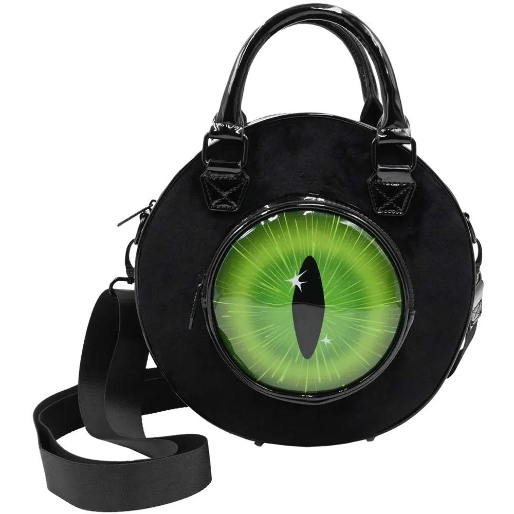 Eyeball  Black Cat Backpack Purse Kreepsville Halloween Hip Crypt  Handbag 