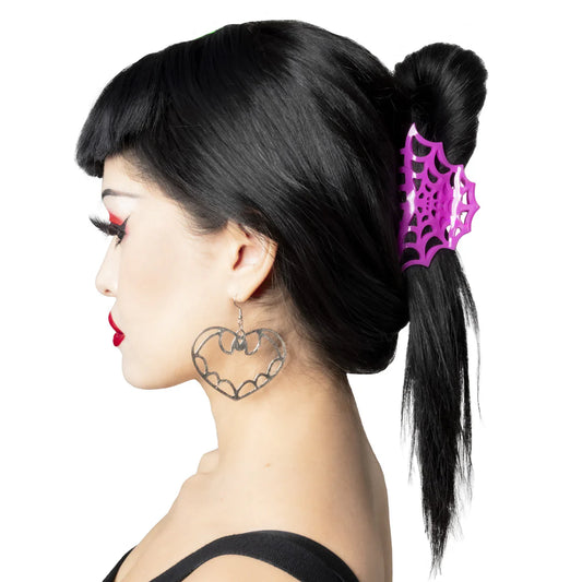 Spiderweb Hair Claw Clip Pink