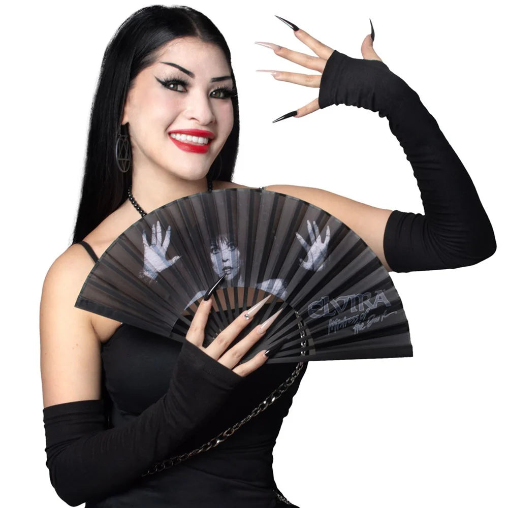 Elvira Dark Love Fabric Fan