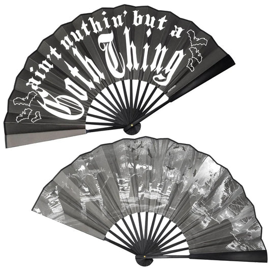 Goth Thing Double Sided XL Fan Accessories  Hip Crypt Kreepsville Goth Halloween 