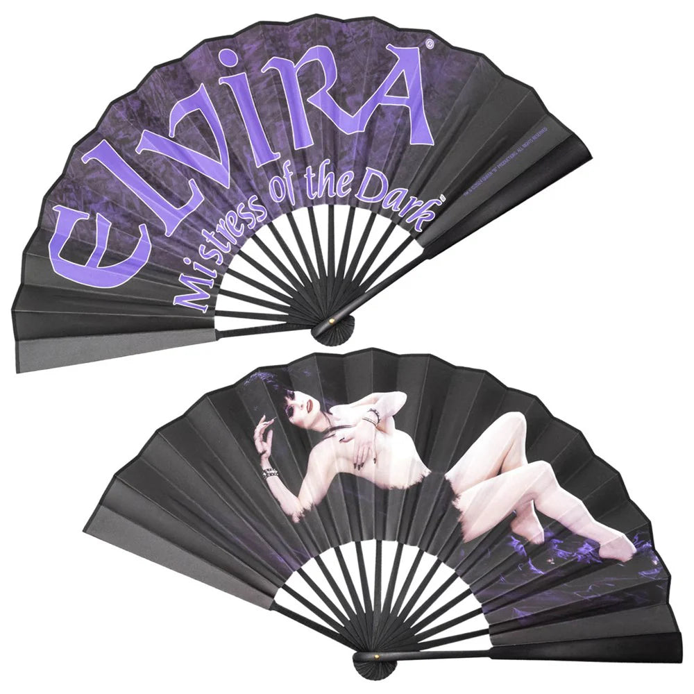 Elivra Laid Bare Doibke Sided XL Fan Accessories  Hip Crypt Kreepsville Goth Halloween 