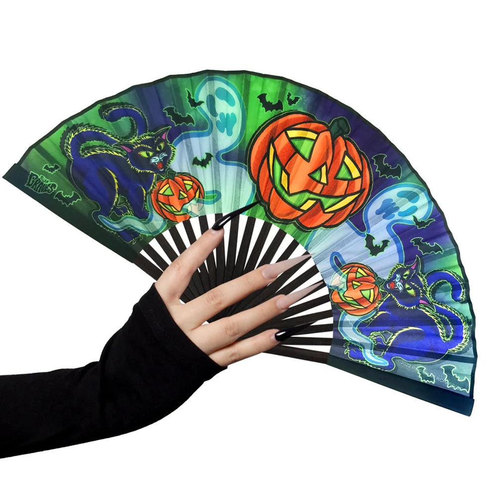 Graves Halloween Fabric Fan Accessories  Hip Crypt Kreepsville Goth Spooky Season 