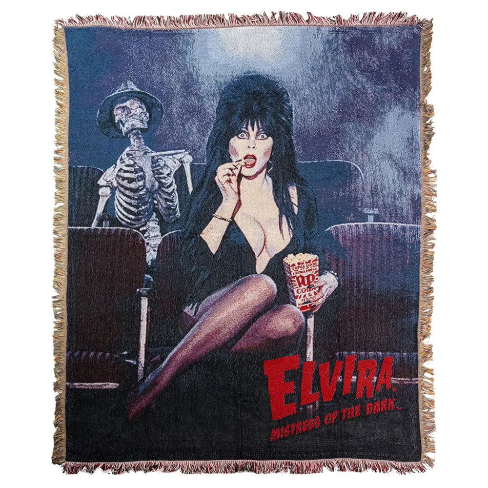 Elvira Popcorn Tapestry Throw Blanket