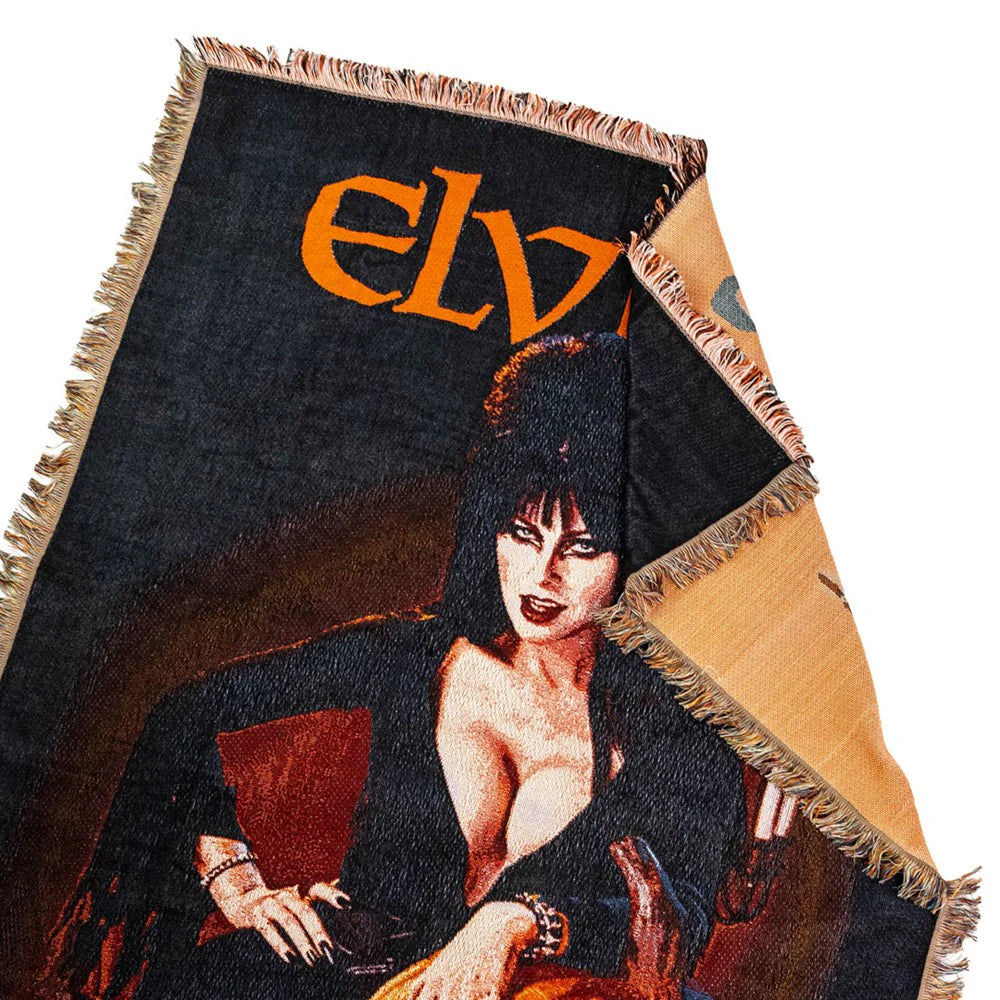 Elvira Pumpkin Tapestry Throw Blanket